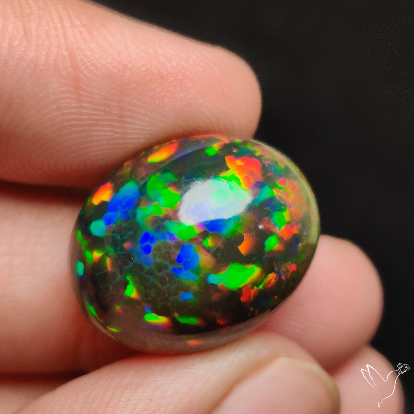 Ethiopian Black Opal Cabochon