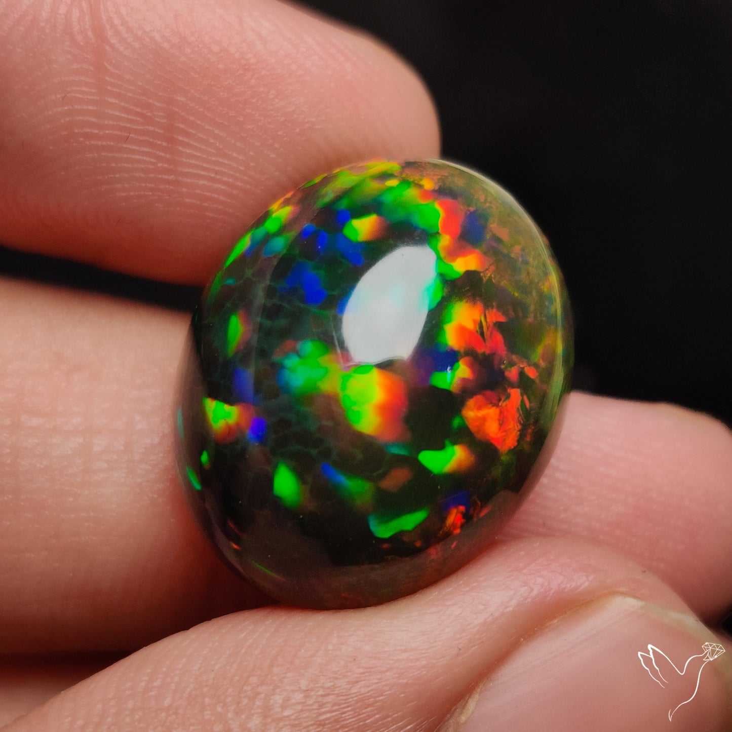 Ethiopian Black Opal Cabochon