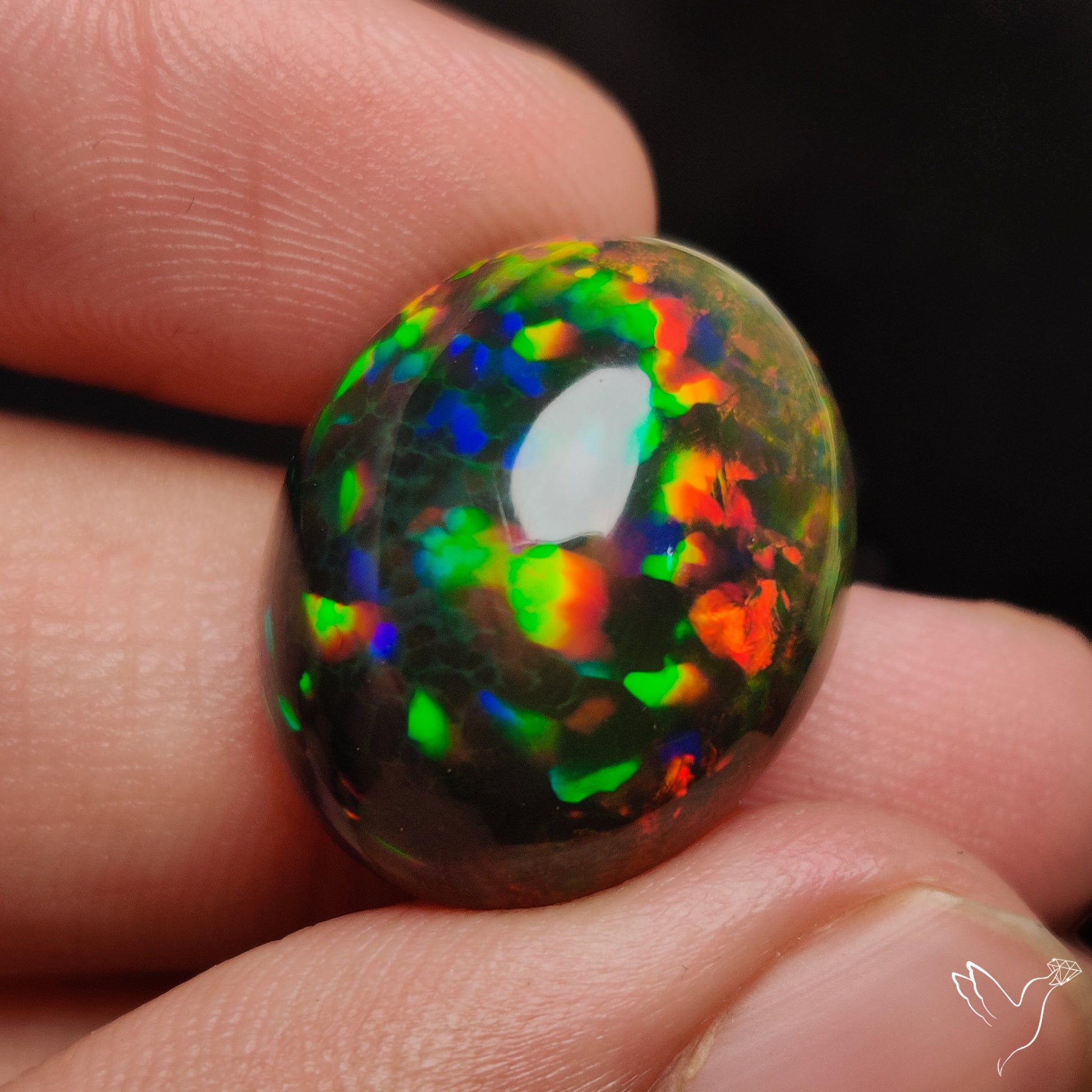 Ethiopian Black Opal Cabochon