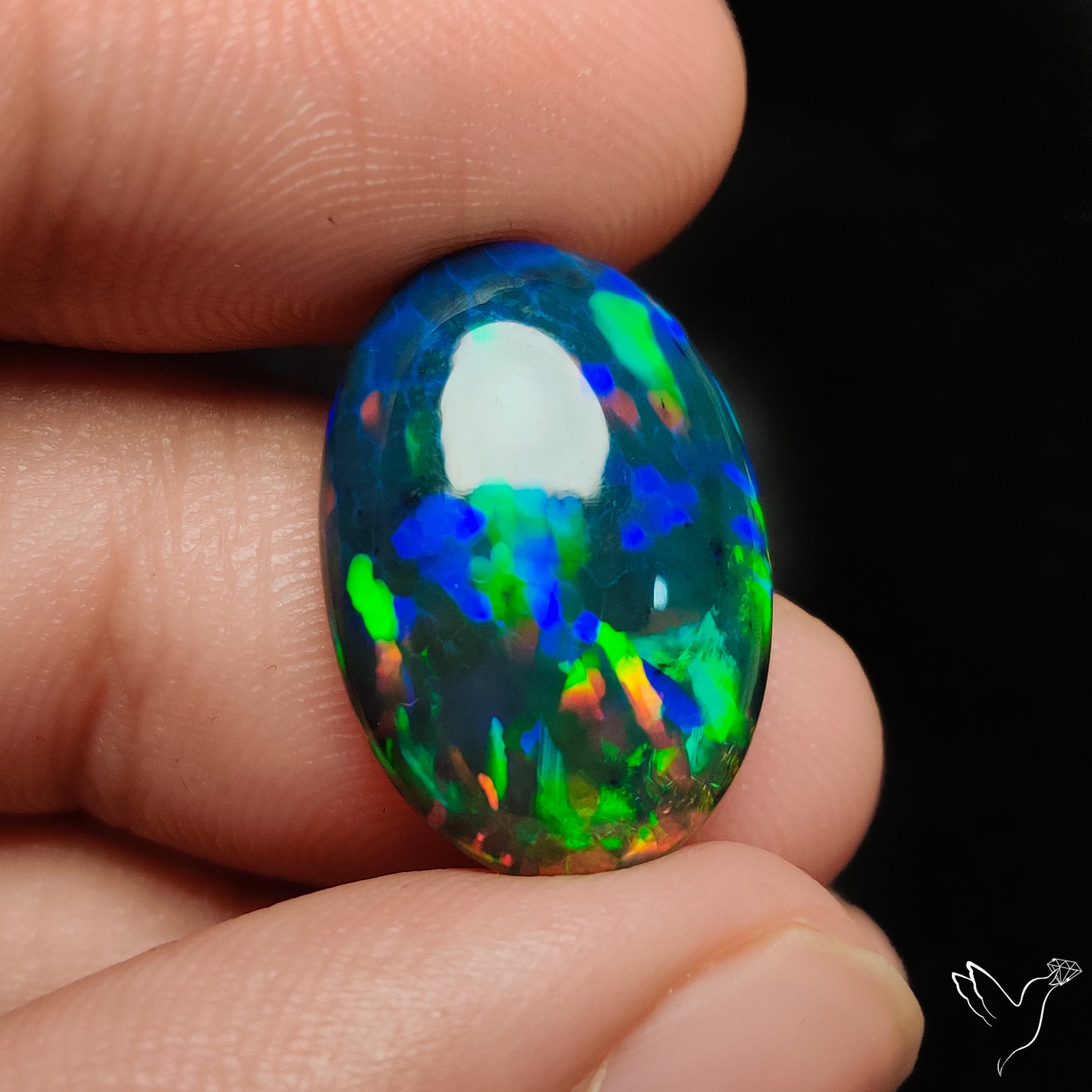 Ethiopian Black Opal Cabochon