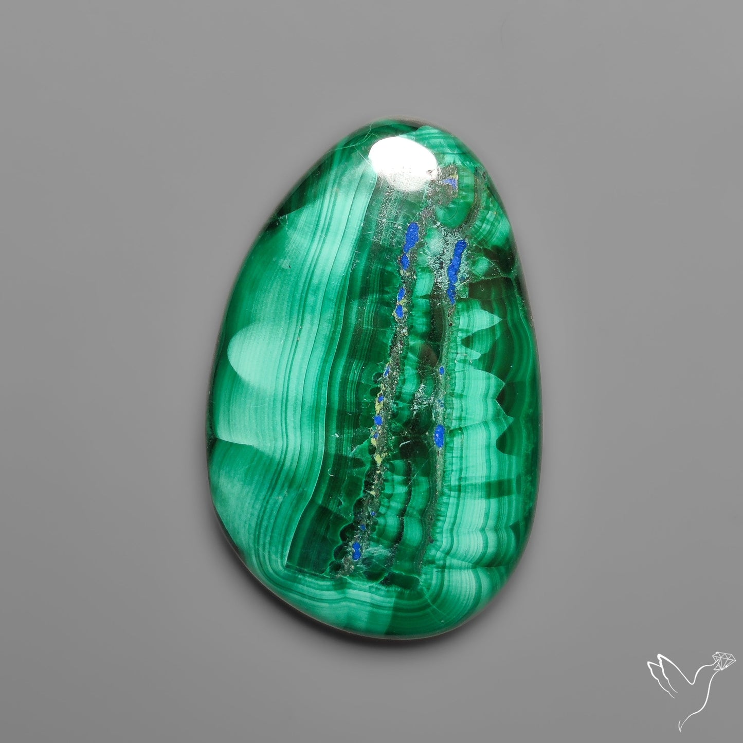 Malachite Cabochon With Chatoyancy