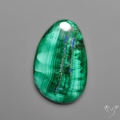 Malachite Cabochon With Chatoyancy