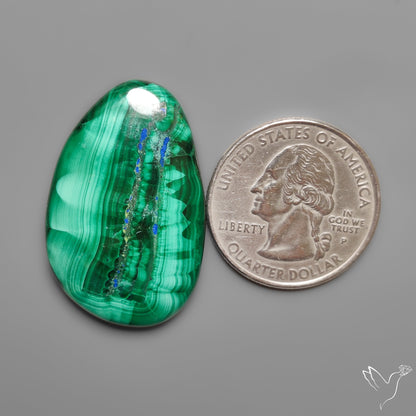 Malachite Cabochon With Chatoyancy