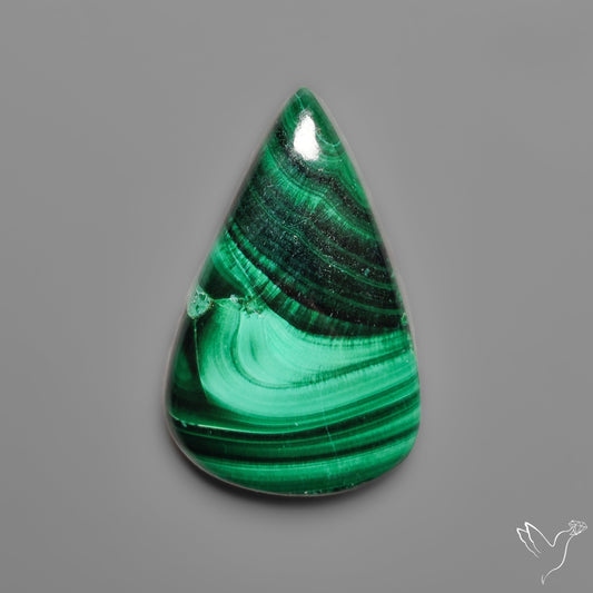 Malachite Cabochon With Chatoyance