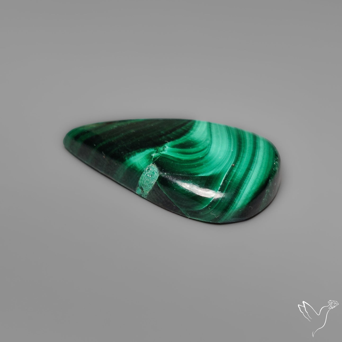 Malachite Cabochon With Chatoyance