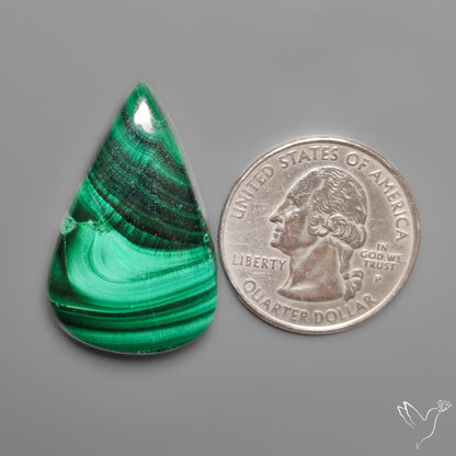 Malachite Cabochon With Chatoyance