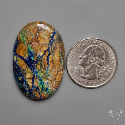 Morenci Azurite with Cuprite Cabochon
