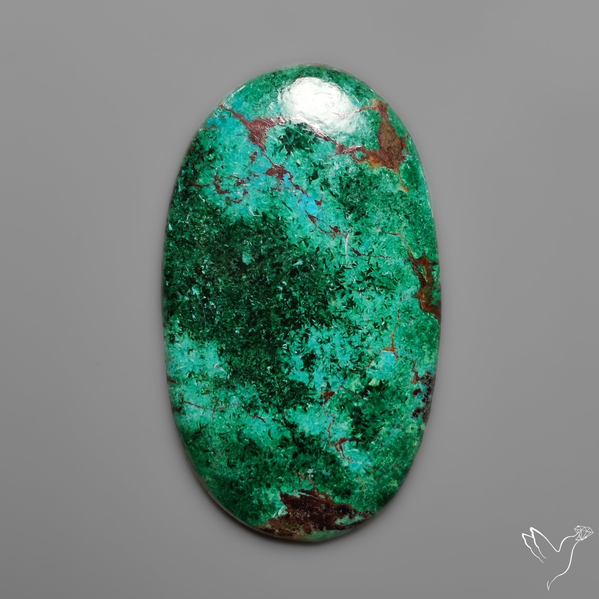 Peruvian Chrysocolla Cabochon Deep Green