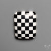 Black Marquina Checkerboard Inlay Cabochon