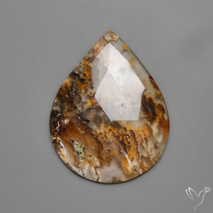 Rose Cut Plume Agate