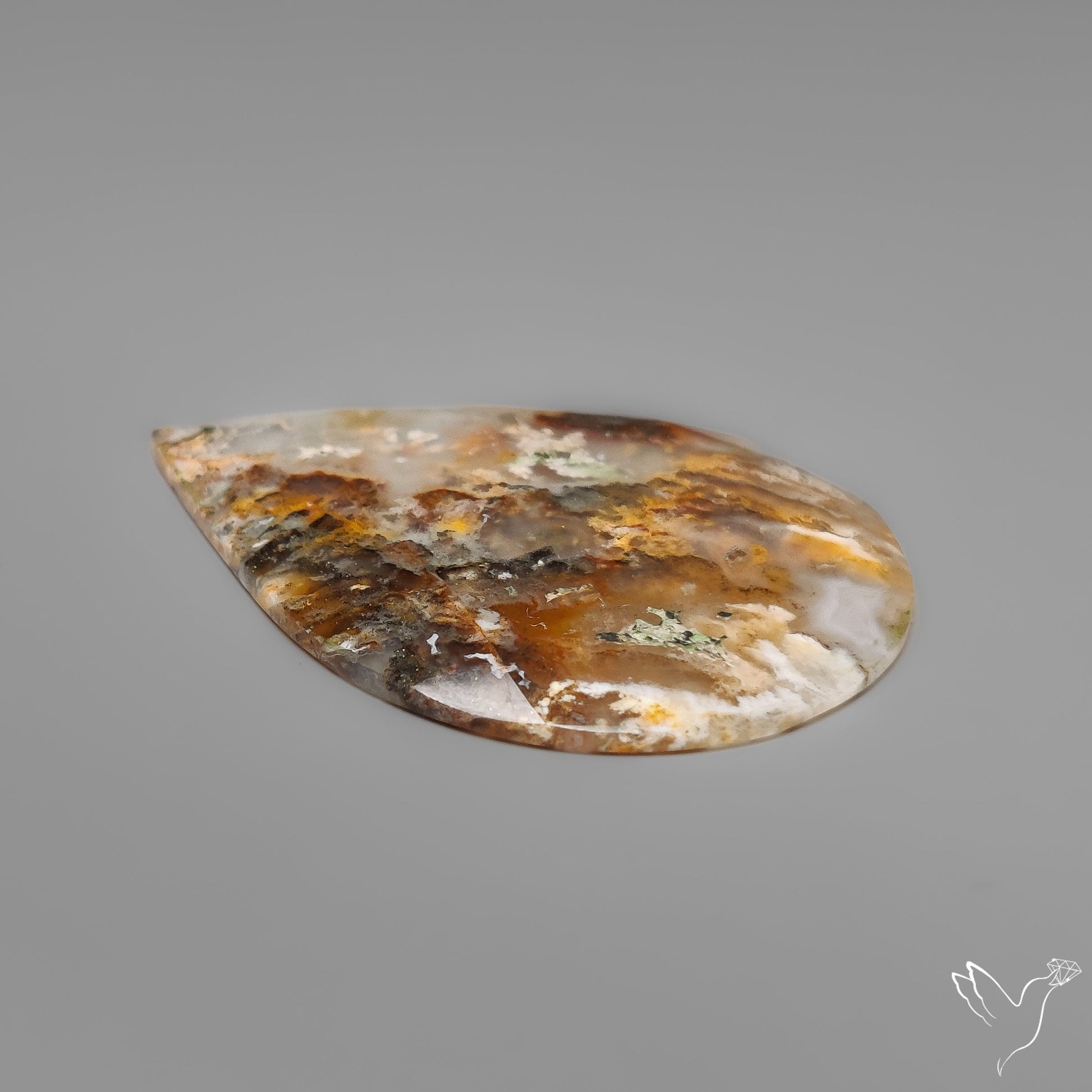 Rose Cut Plume Agate