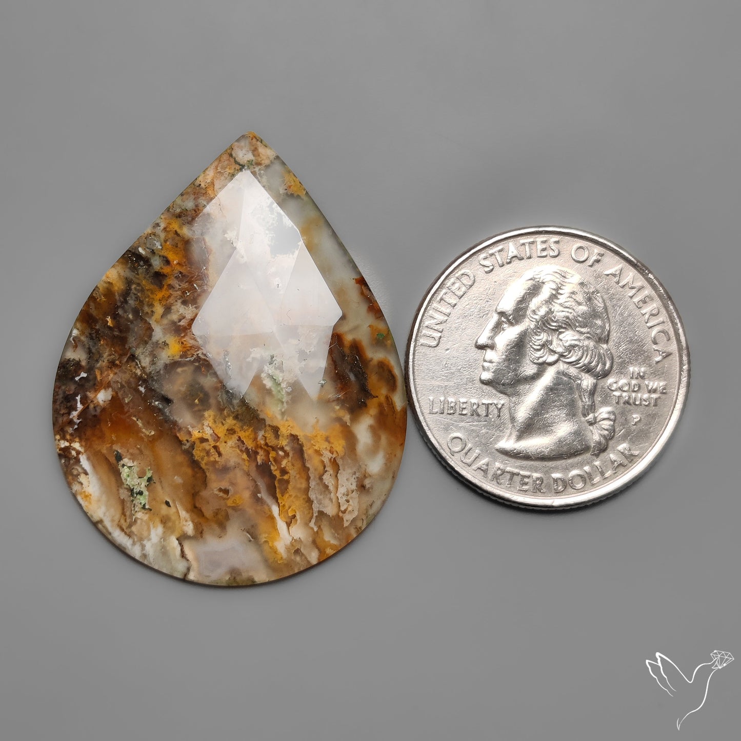 Rose Cut Plume Agate