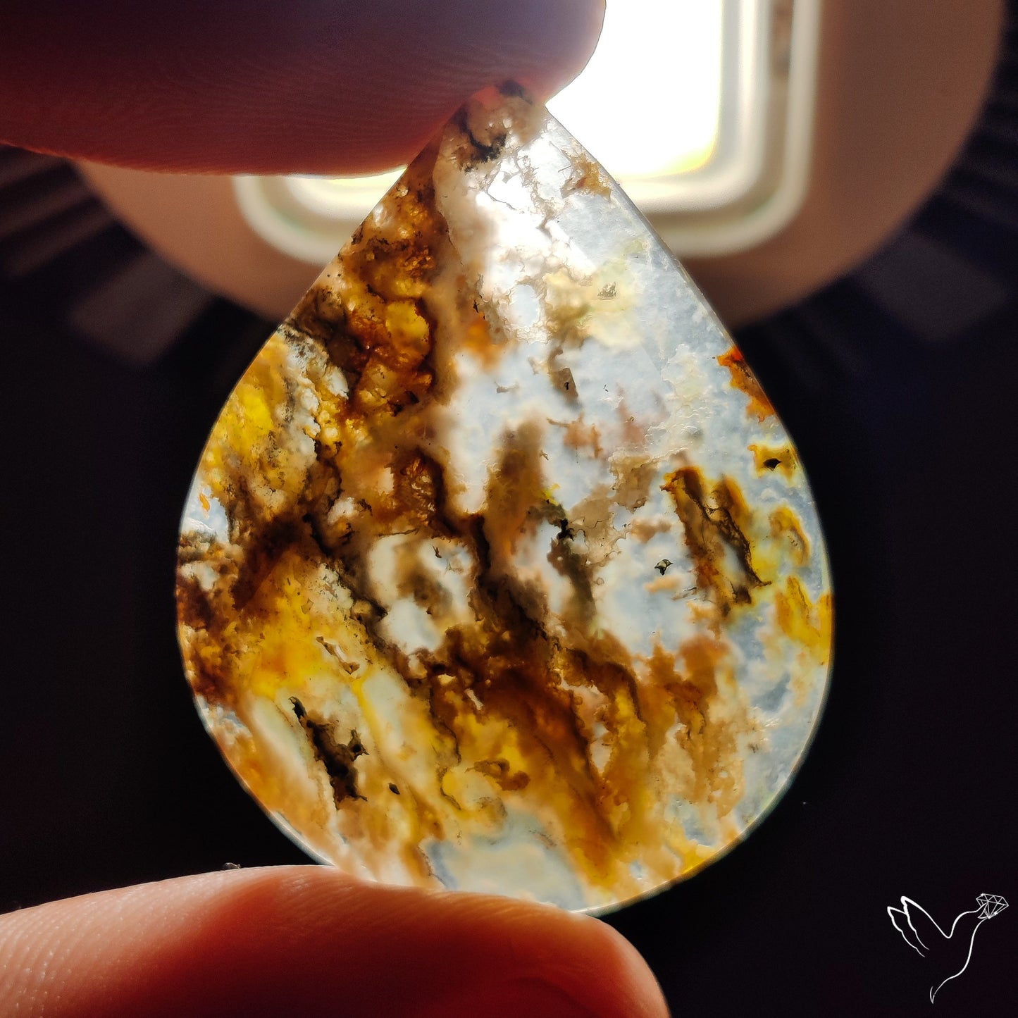 Rose Cut Plume Agate