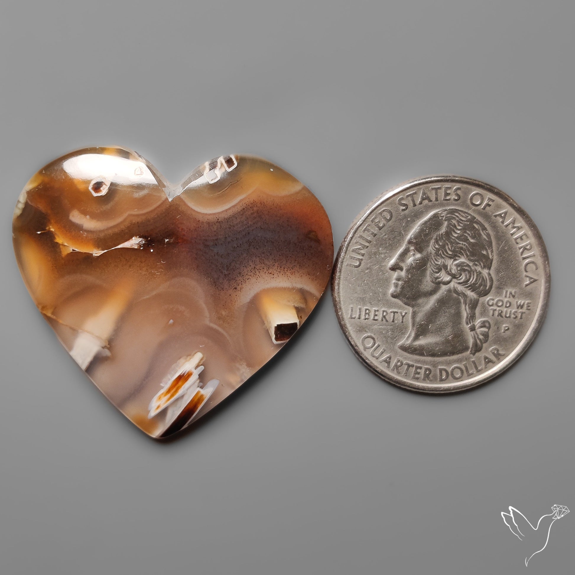 Turkish Tube Agate Heart
