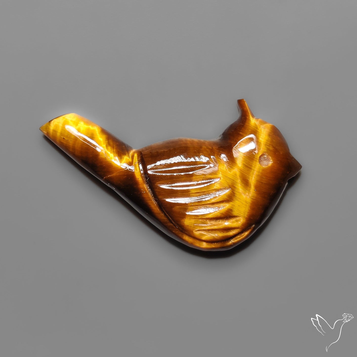 Tiger Eye Bird Carving