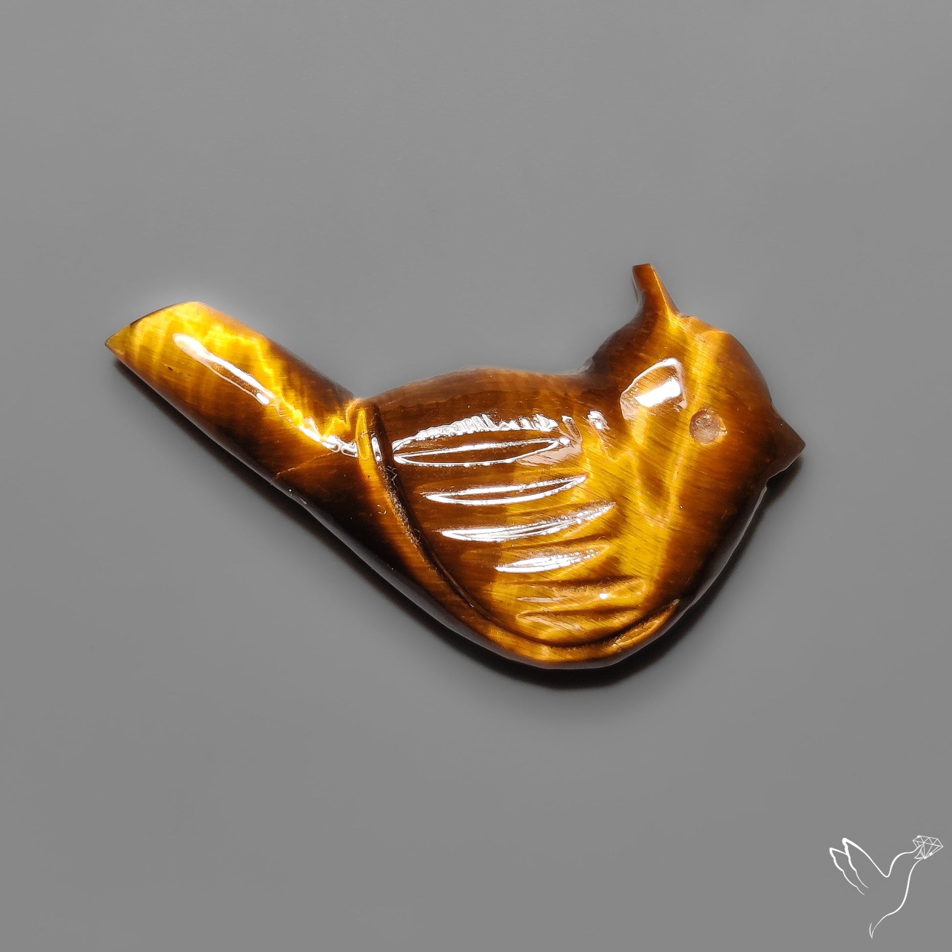 Tiger Eye Bird Carving