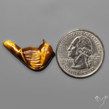 Tiger Eye Bird Carving