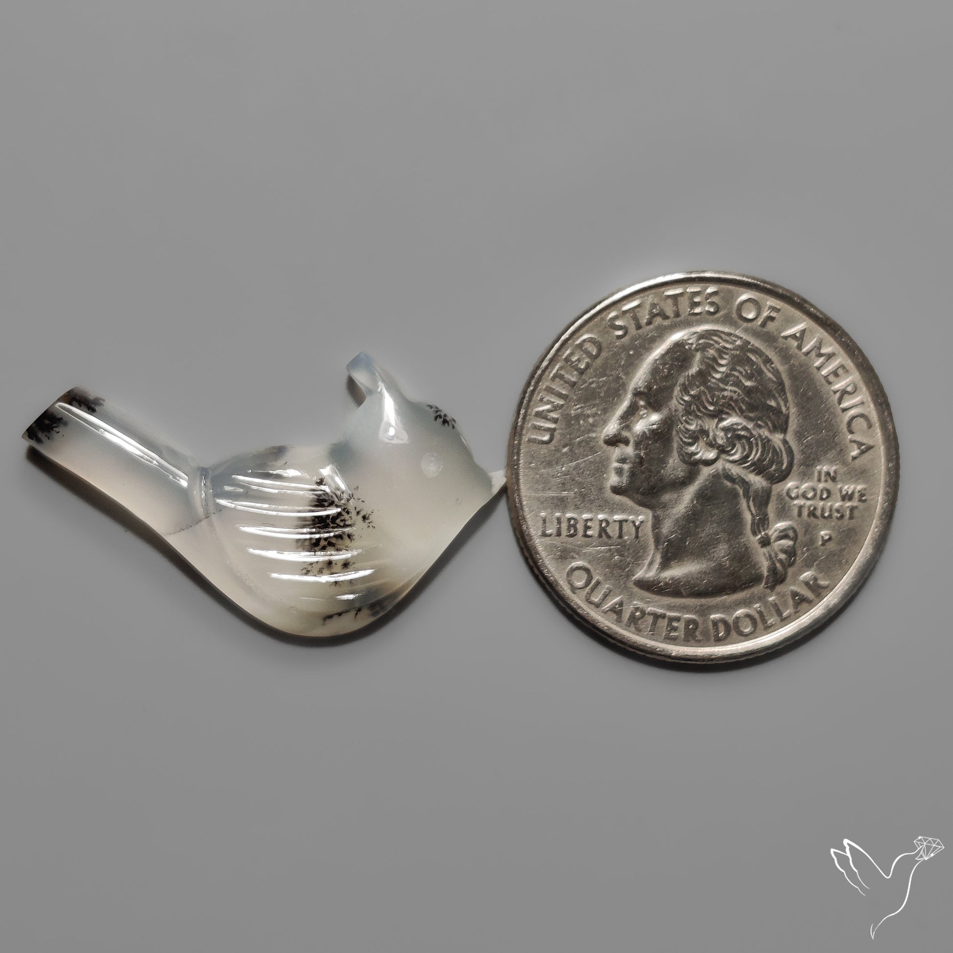 Scenic Agate Bird Carving