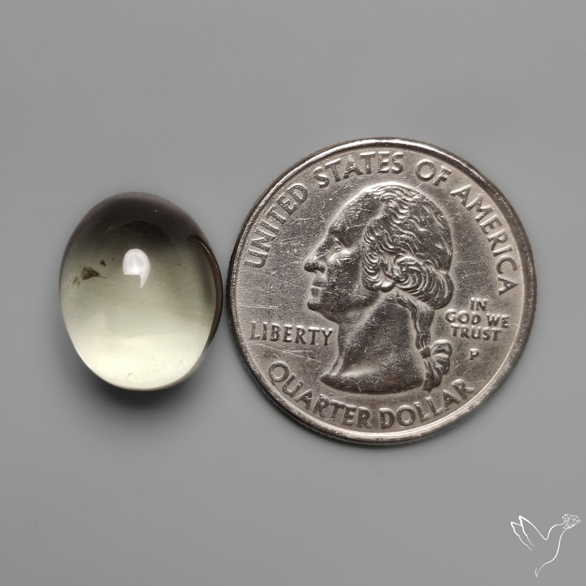 Rare Prasiolite Cabochon aka Green Amethyst High Dome