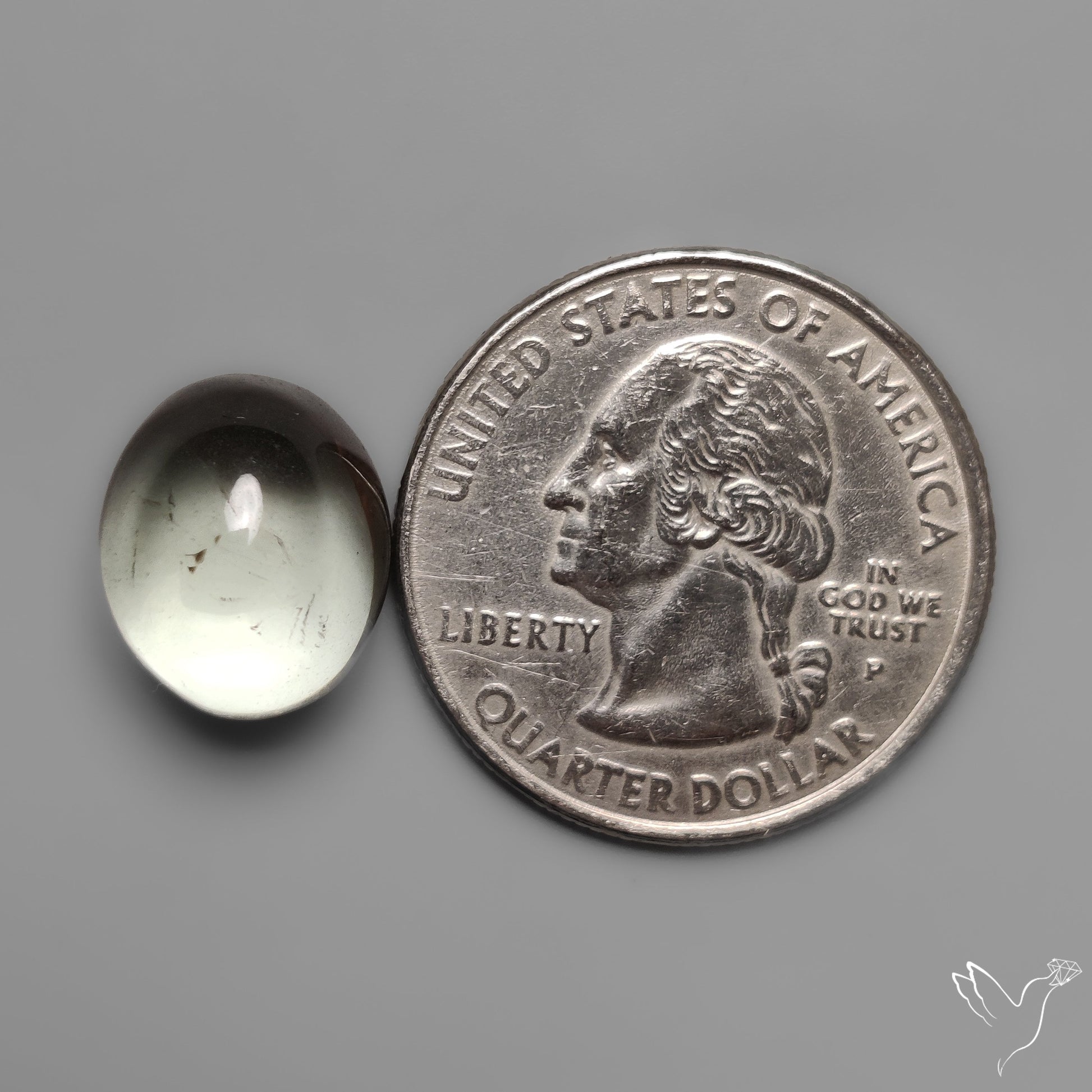 Rare Prasiolite Cabochon aka Green Amethyst High Dome