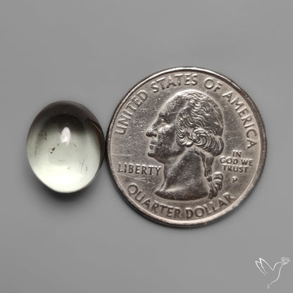 Rare Prasiolite Cabochon aka Green Amethyst High Dome