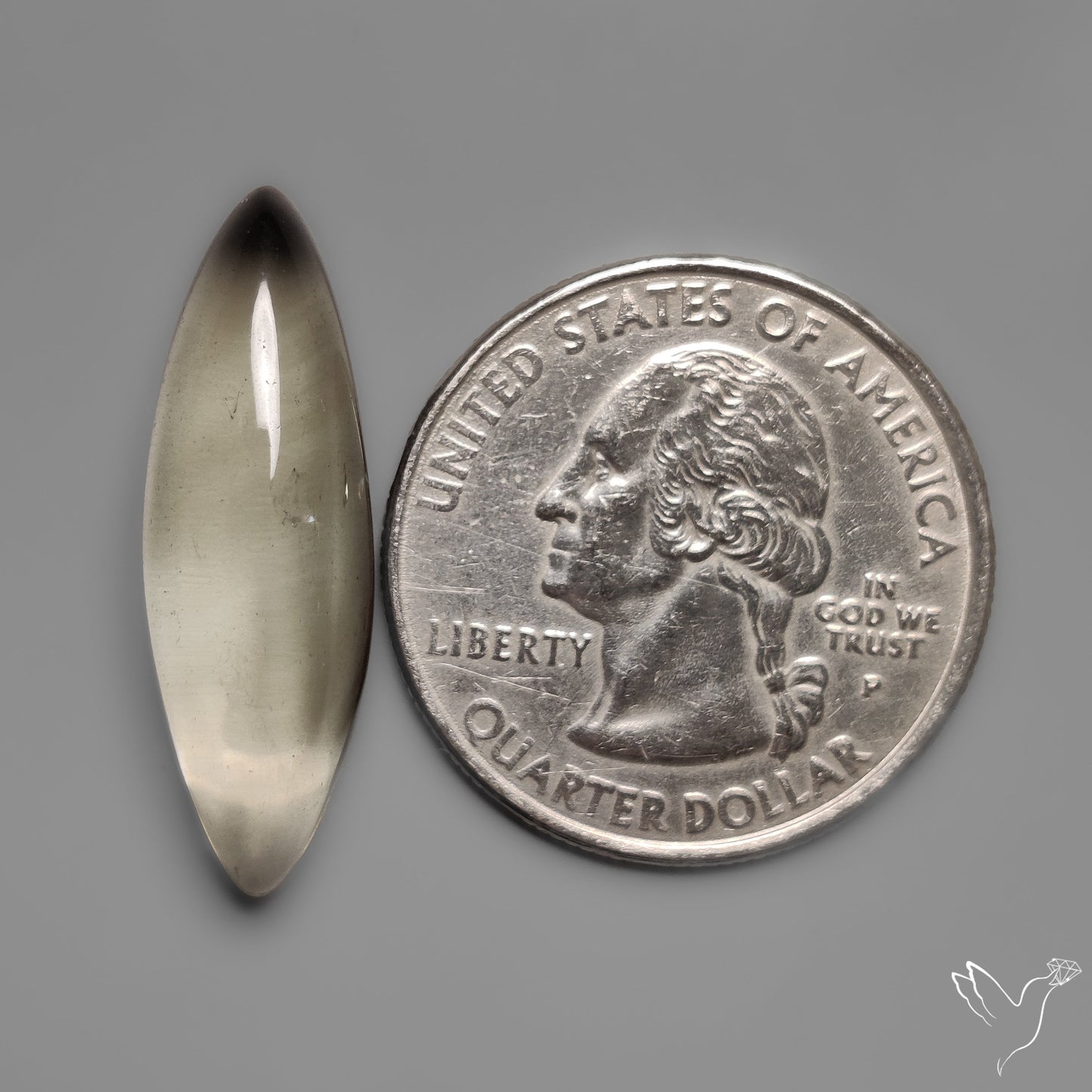 Rare Prasiolite Cabochon aka Green Amethyst High Dome