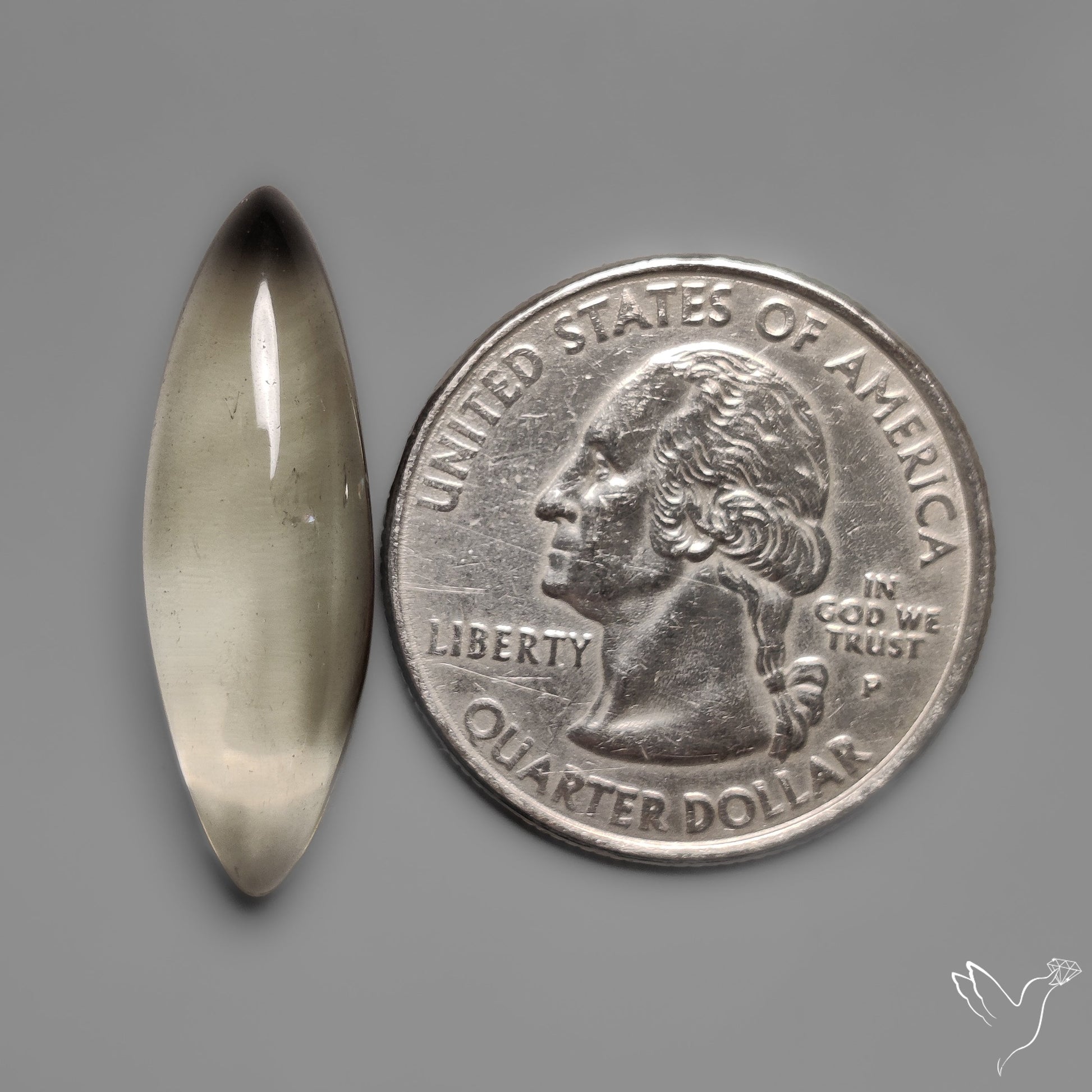 Rare Prasiolite Cabochon aka Green Amethyst High Dome