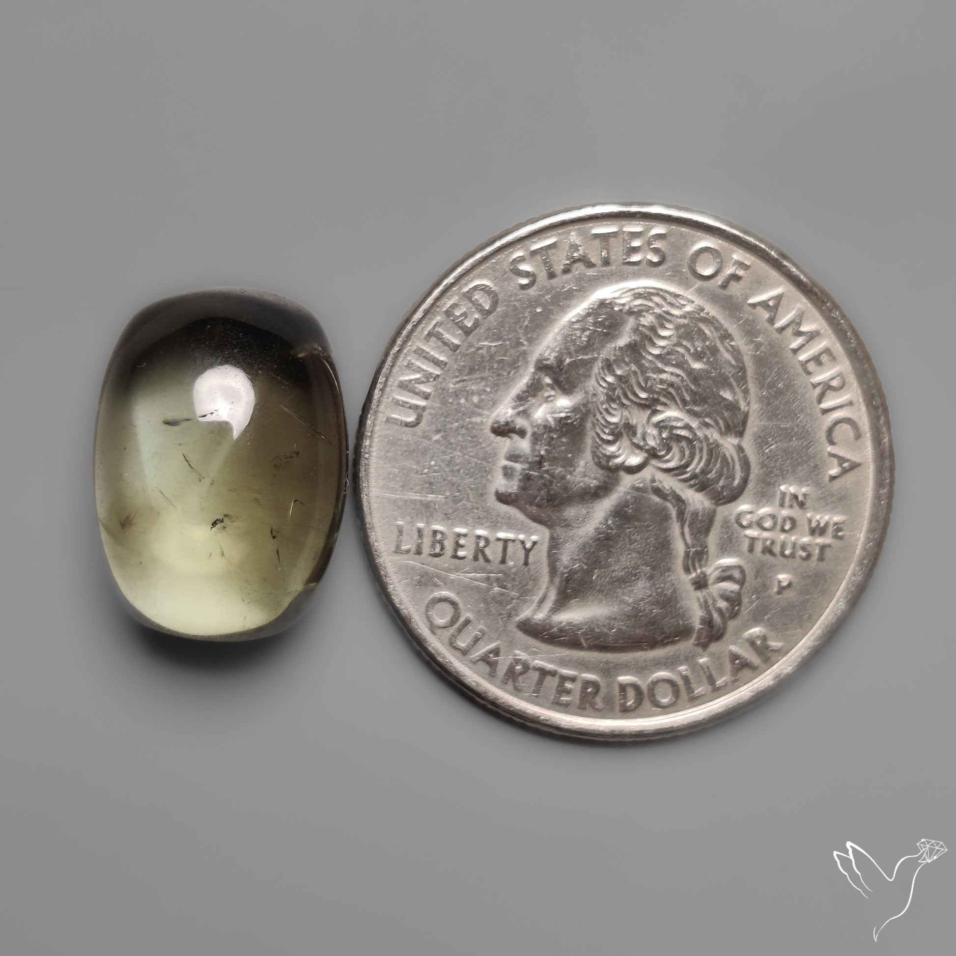 Rare Prasiolite Cabochon aka Green Amethyst High Dome