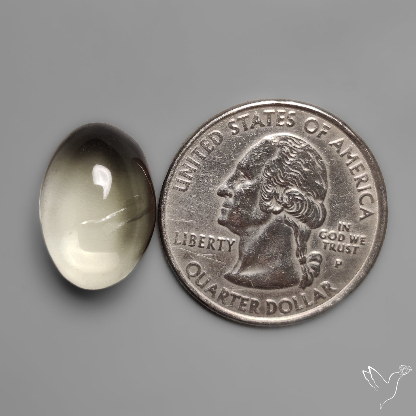 Rare Prasiolite Cabochon aka Green Amethyst High Dome