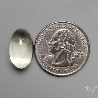 Rare Prasiolite Cabochon aka Green Amethyst High Dome