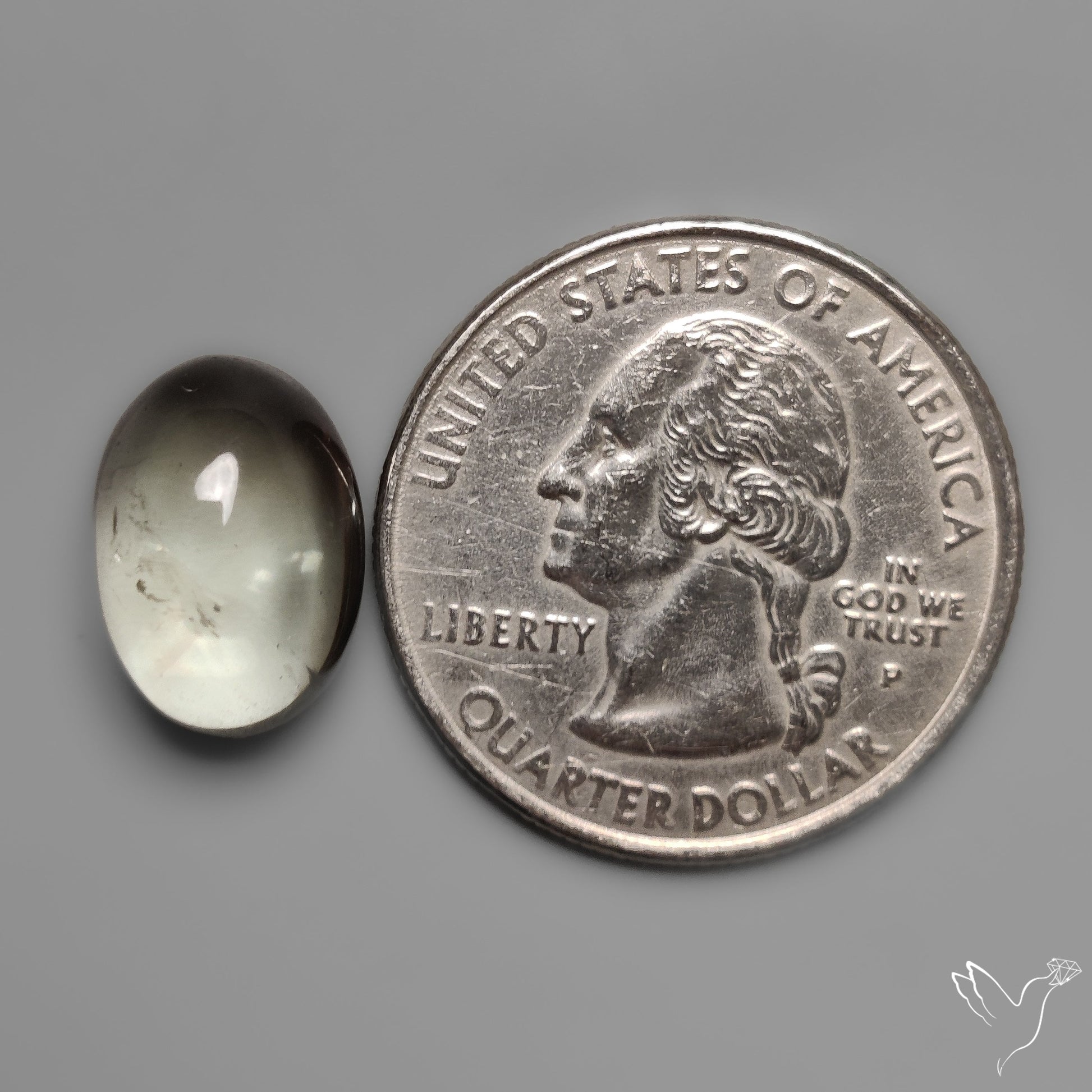 Rare Prasiolite Cabochon aka Green Amethyst High Dome