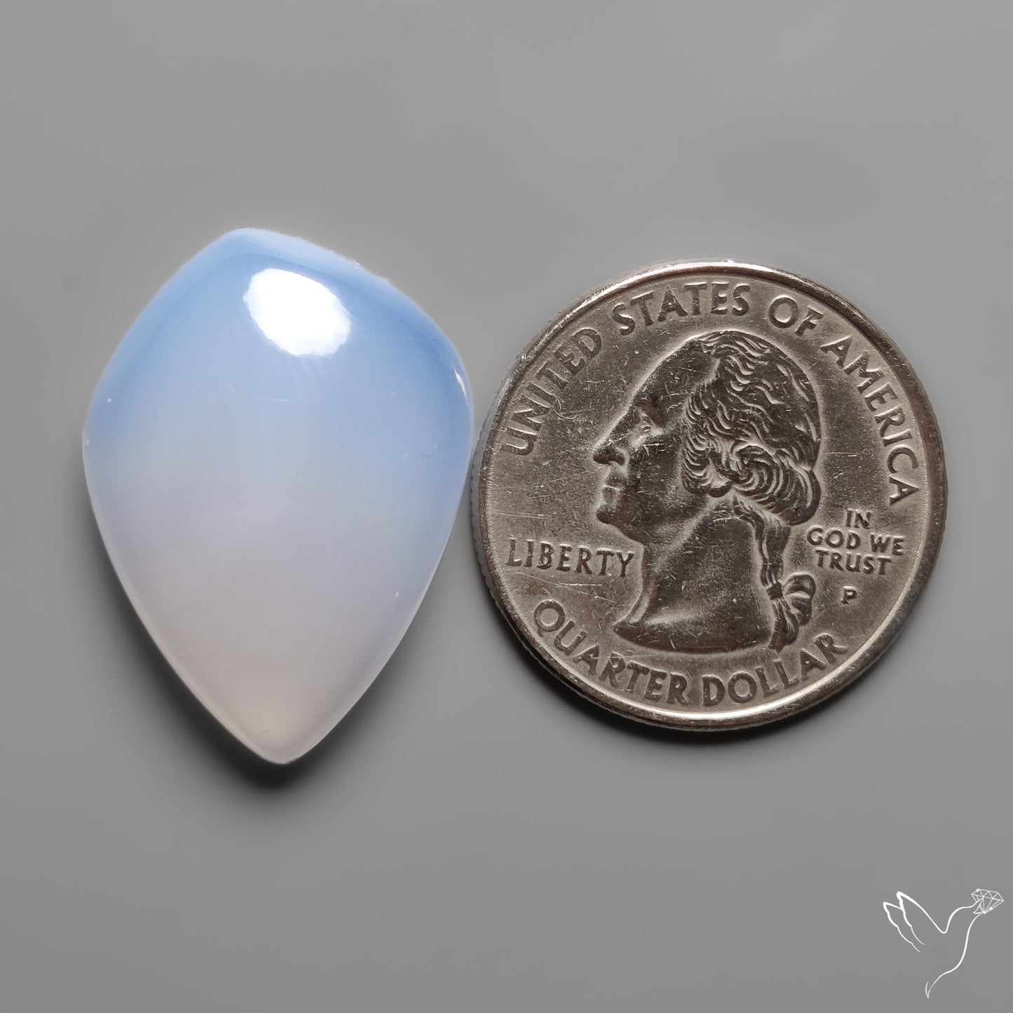 Namibian Blue Chalcedony Cabochon Gemmy
