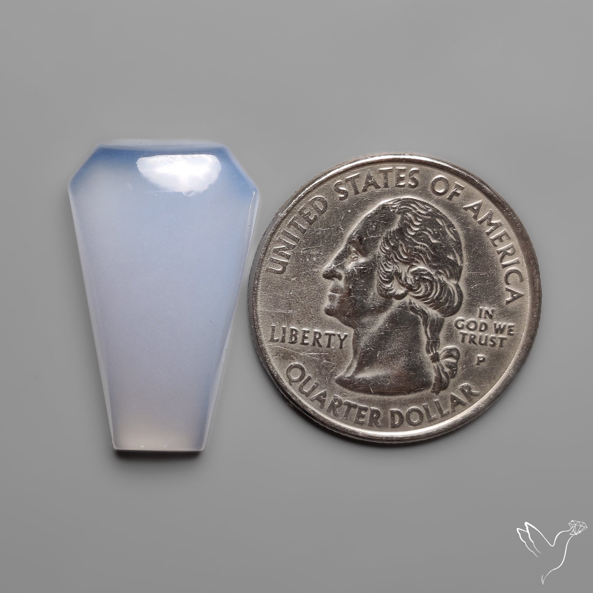 Namibian Blue Chalcedony Cabochon Gemmy