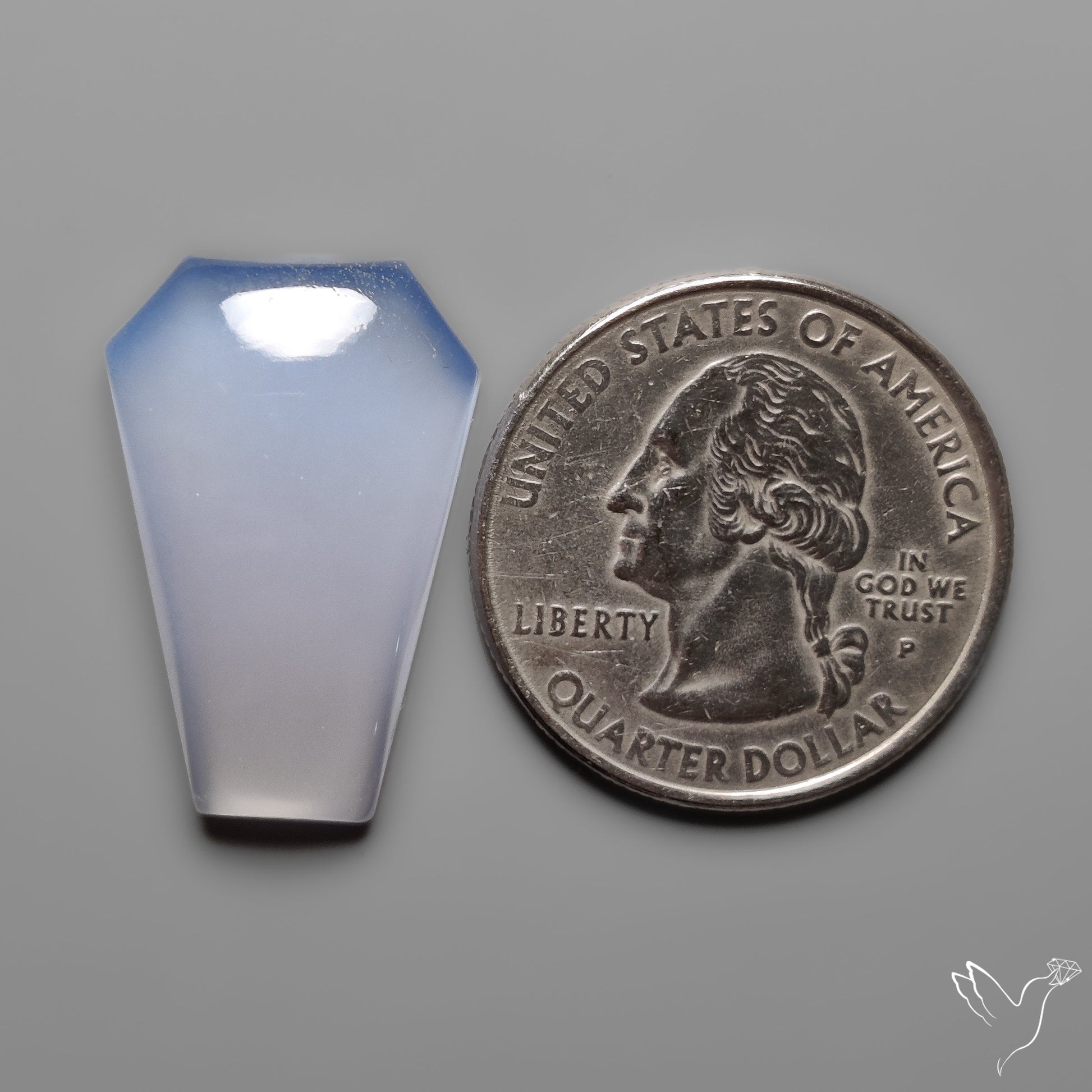 Namibian Blue Chalcedony Cabochon Gemmy
