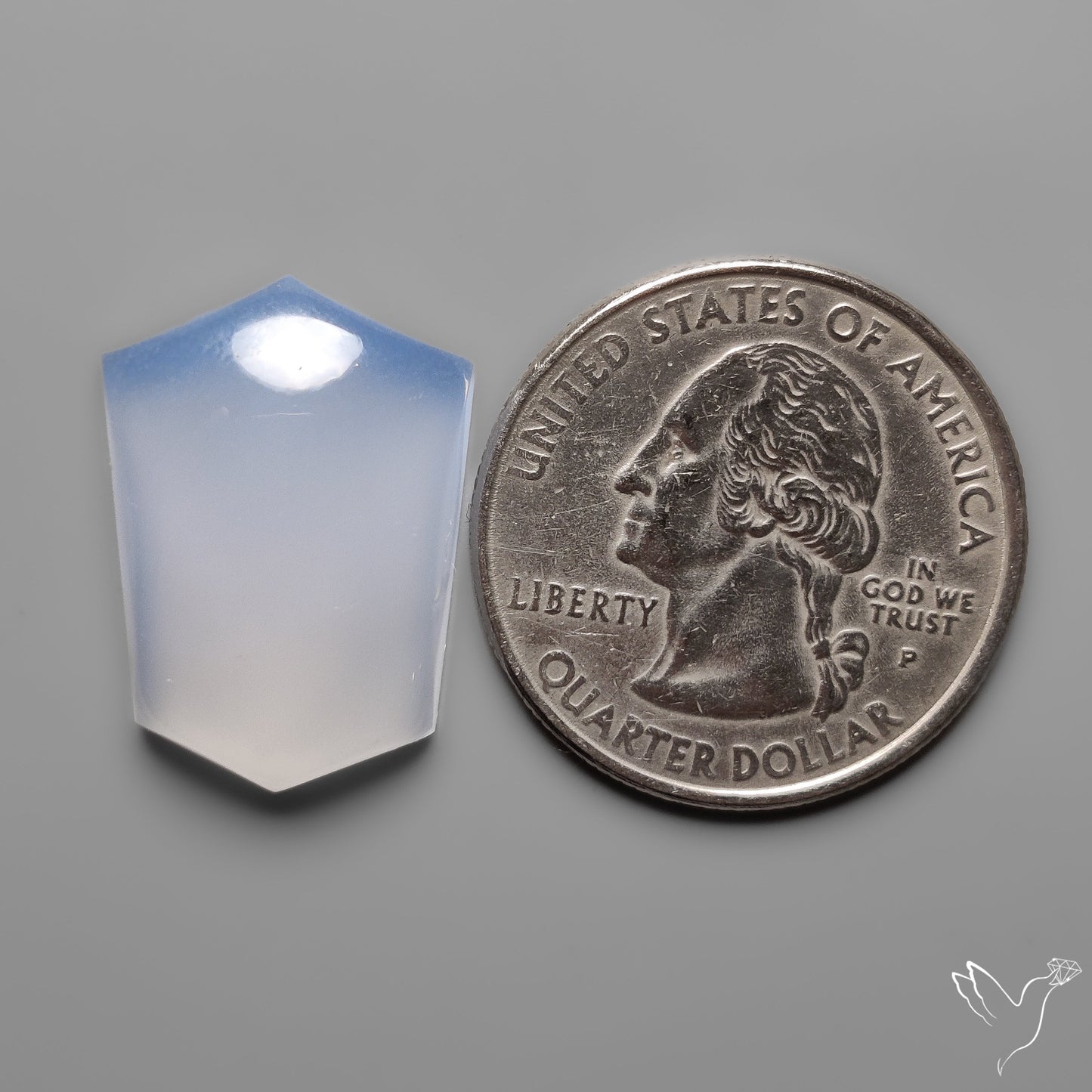 Namibian Blue Chalcedony Cabochon Gemmy