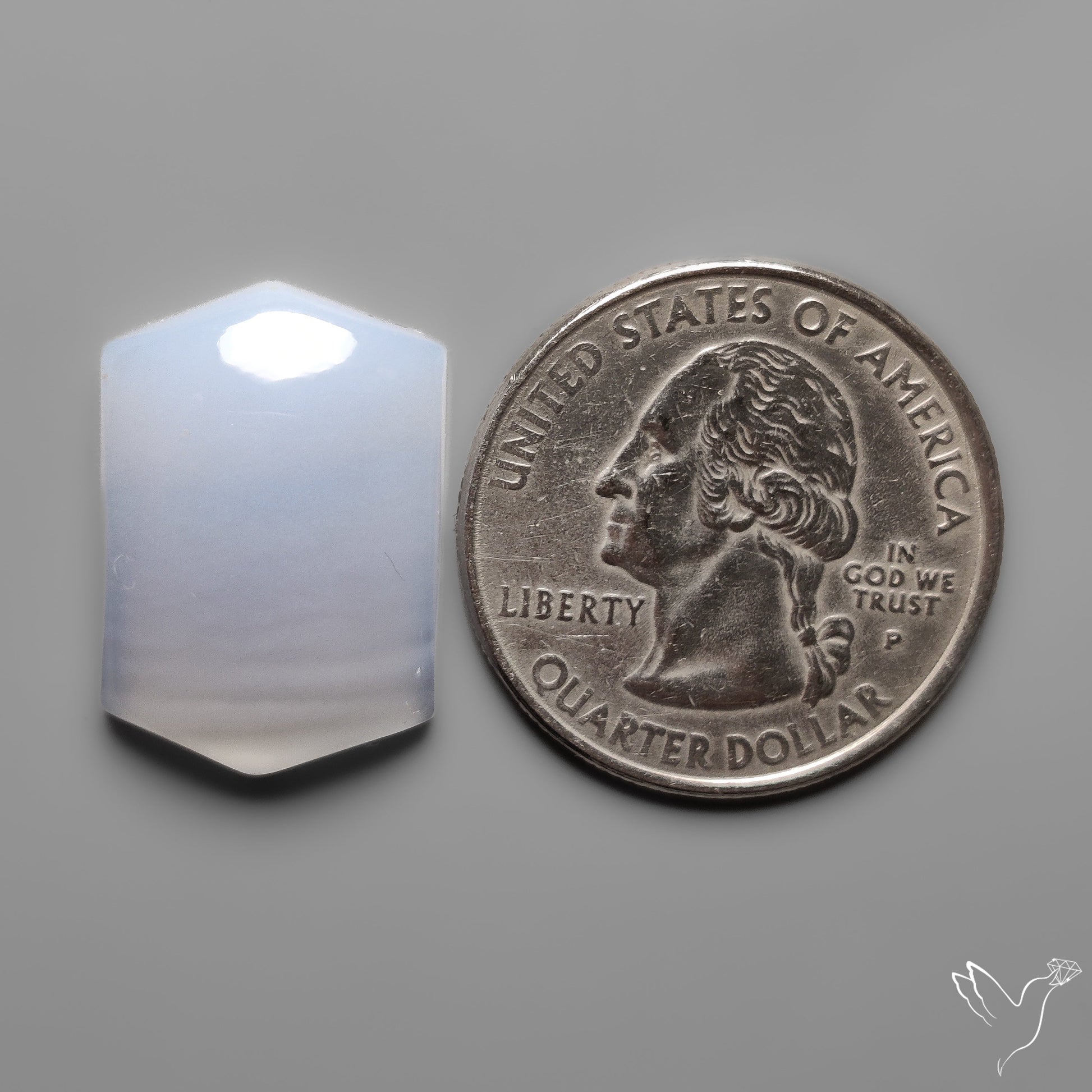 Namibian Blue Chalcedony Cabochon Gemmy