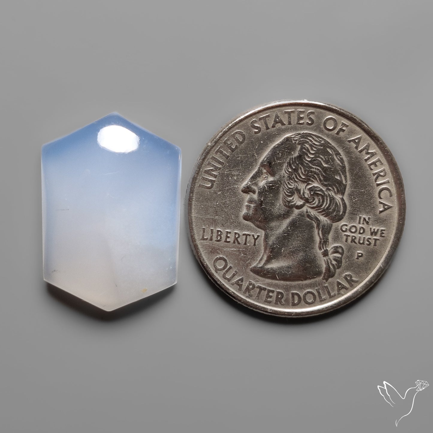 Namibian Blue Chalcedony Cabochon Gemmy