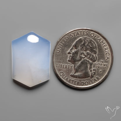 Namibian Blue Chalcedony Cabochon Gemmy