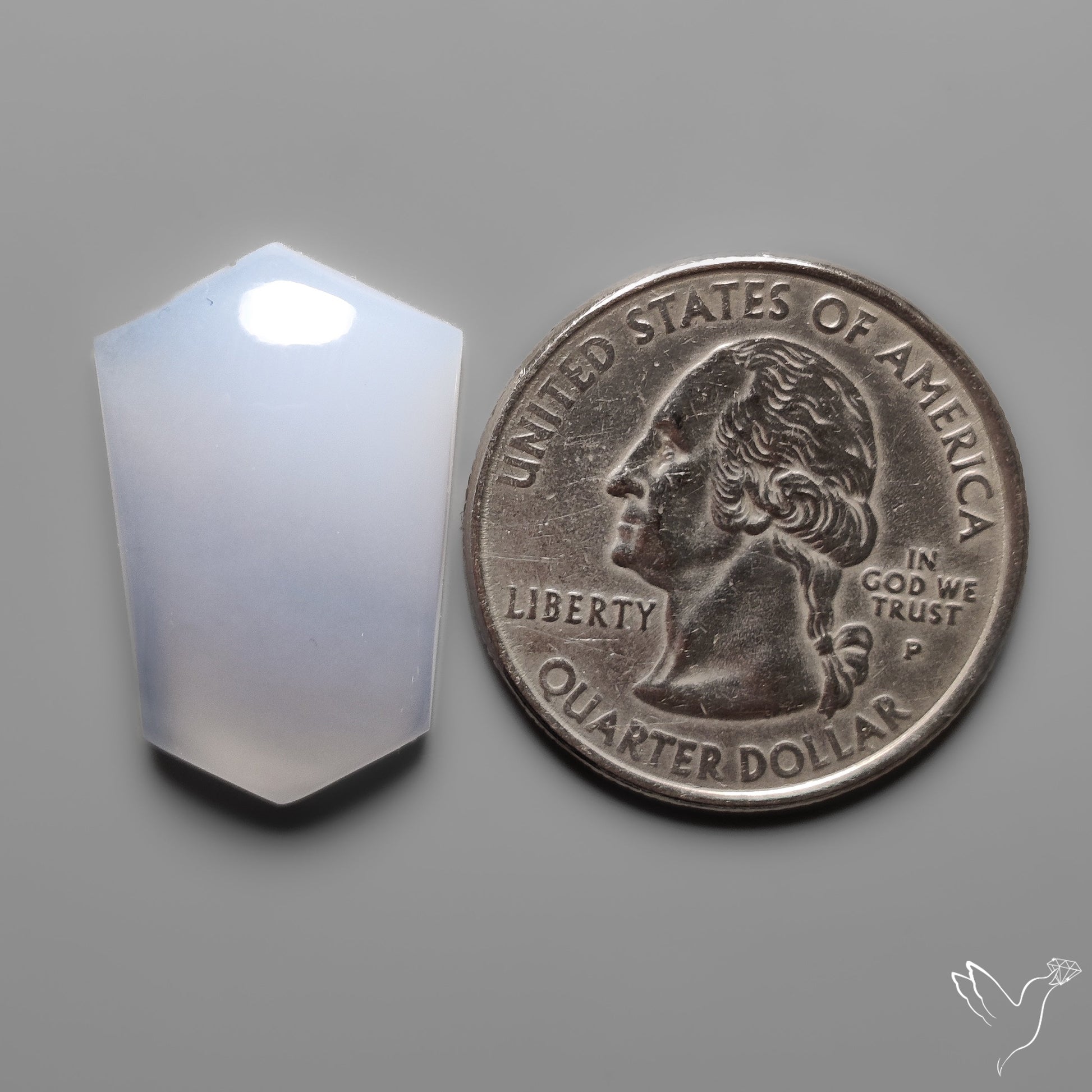 Namibian Blue Chalcedony Cabochon Gemmy