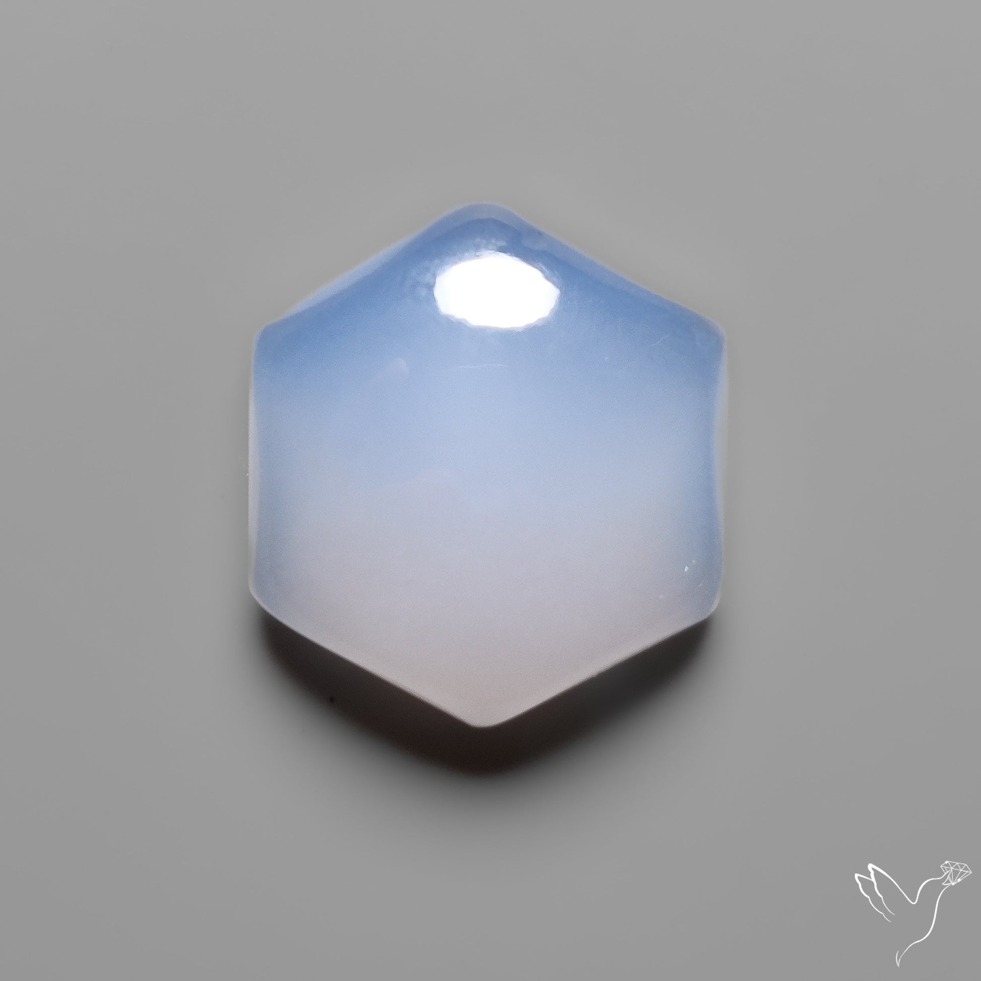 Namibian Blue Chalcedony Cabochon Gemmy