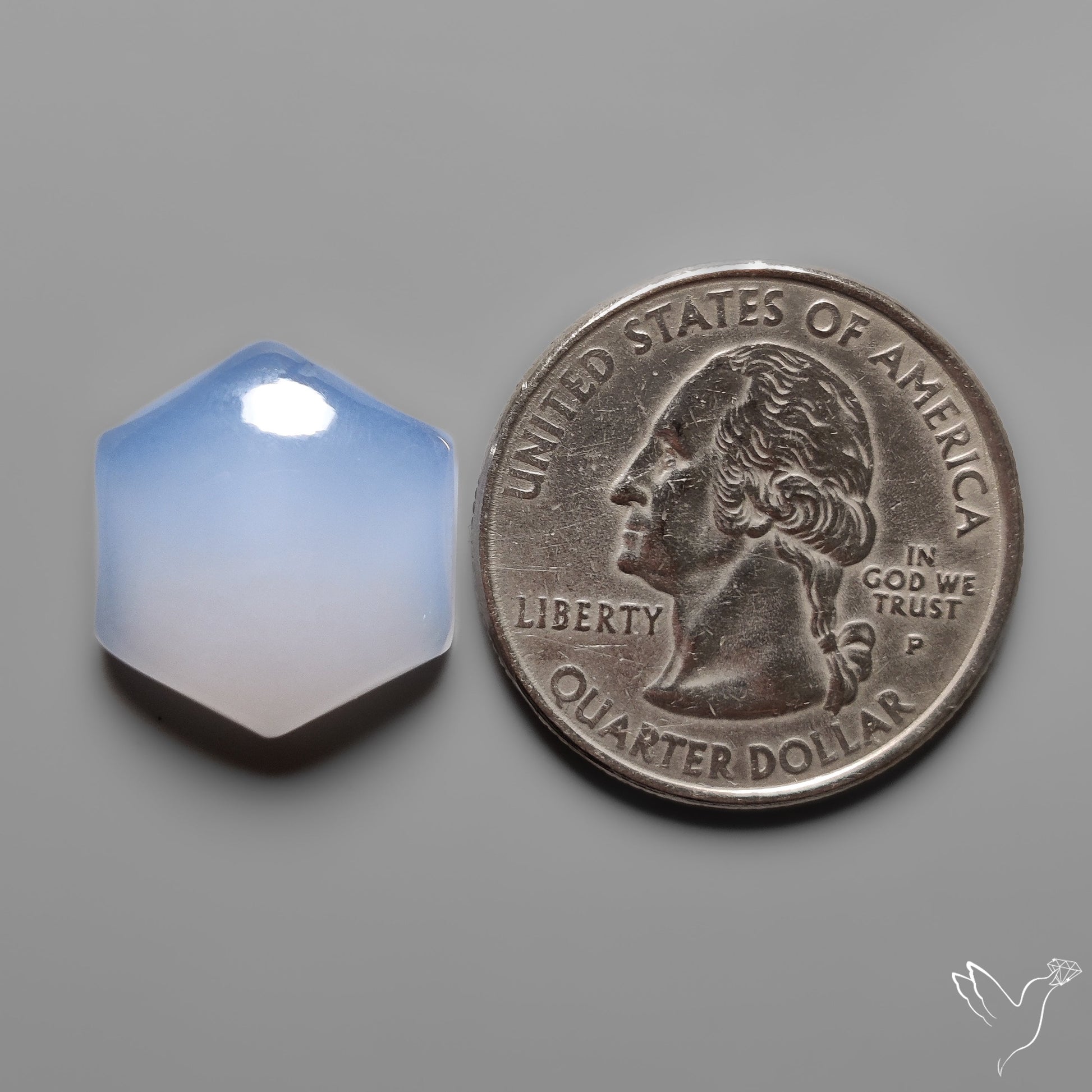 Namibian Blue Chalcedony Cabochon Gemmy