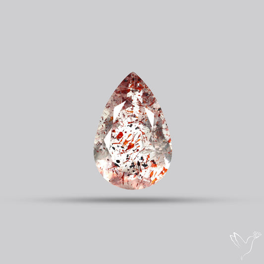 Lepidocrocite In Quartz Faceted Fine Gemstone