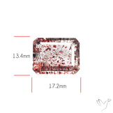 Lepidocrocite In Quartz Faceted Fine Gemstone