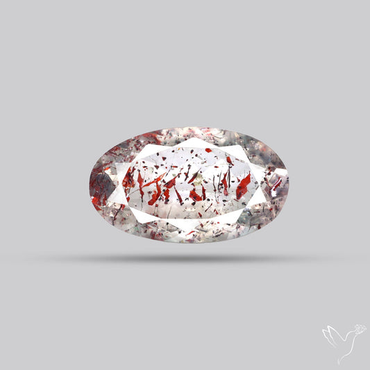 Lepidocrocite In Quartz Faceted Fine Gemstone