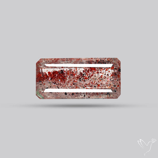 Lepidocrocite In Quartz Faceted Fine Gemstone