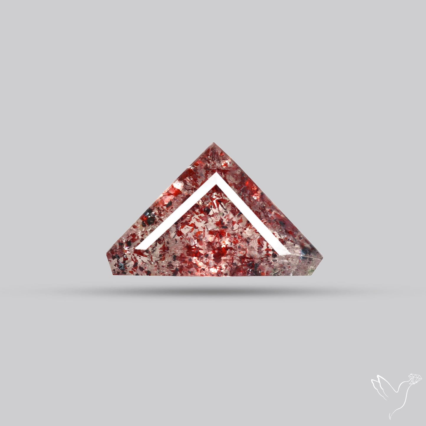 Lepidocrocite In Quartz Faceted Fine Gemstone