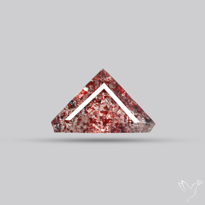 Lepidocrocite In Quartz Faceted Fine Gemstone