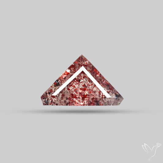 Lepidocrocite In Quartz Faceted Fine Gemstone