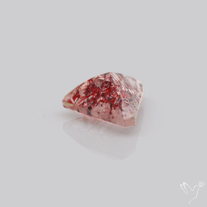 Lepidocrocite In Quartz Faceted Fine Gemstone