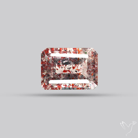 Lepidocrocite In Quartz Faceted Fine Gemstone